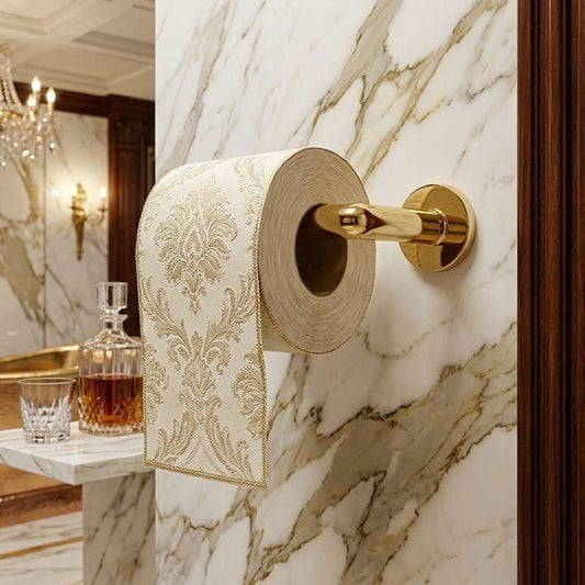 Brass Toilet Paper Holder, Luxury Bathroom Decor – detail view