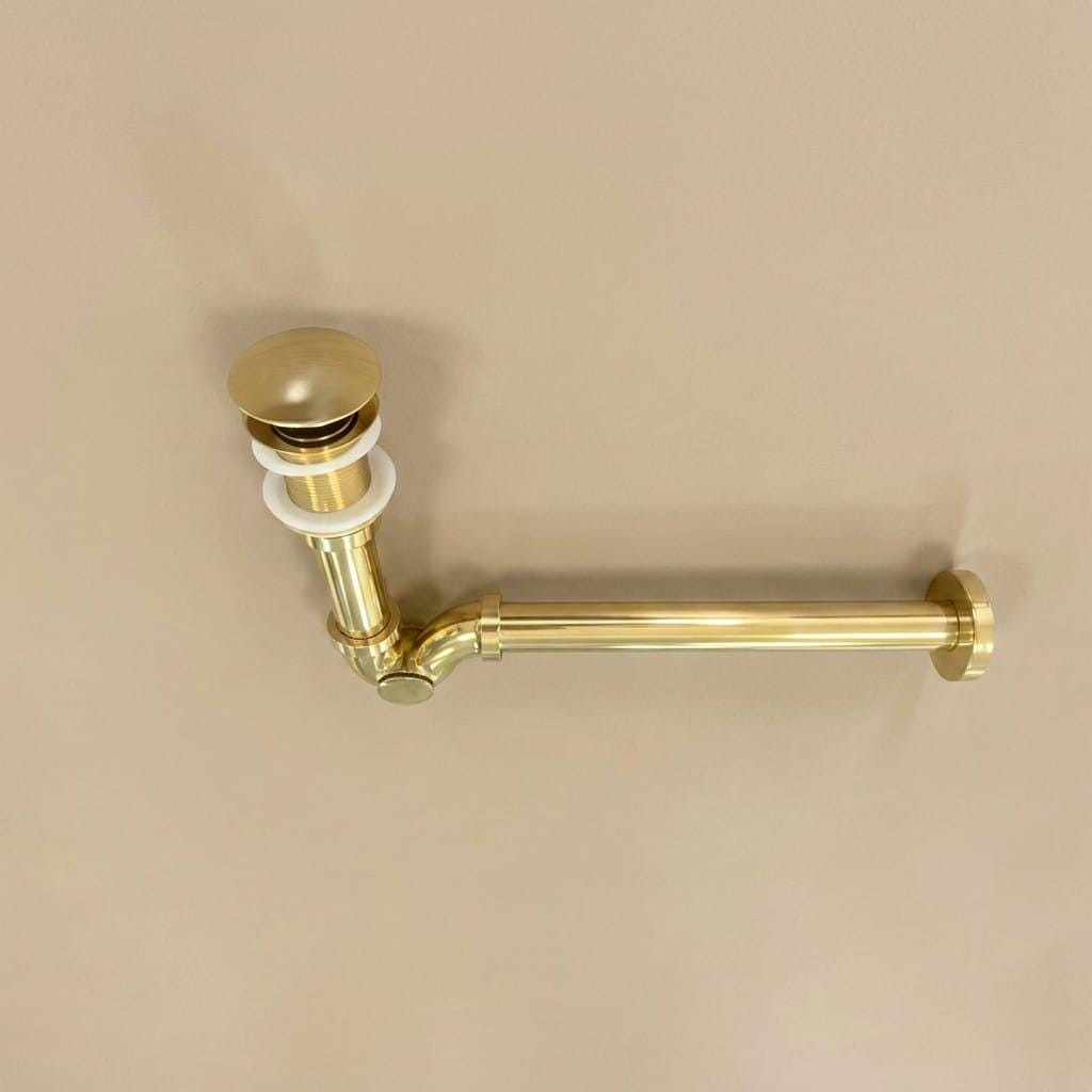 Solid Brass P Trap Sink Drain – installed view