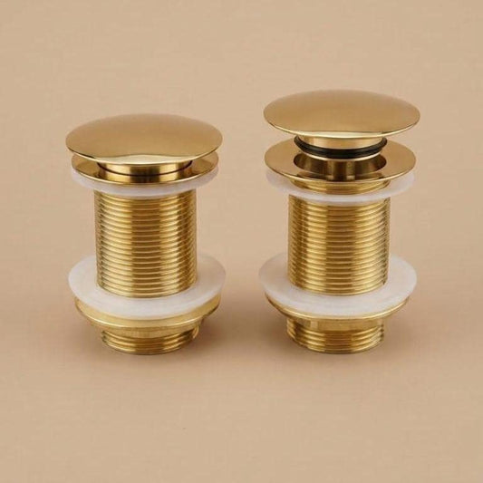 Unlacquered Brass Drain, Solid Pop Up Stopper