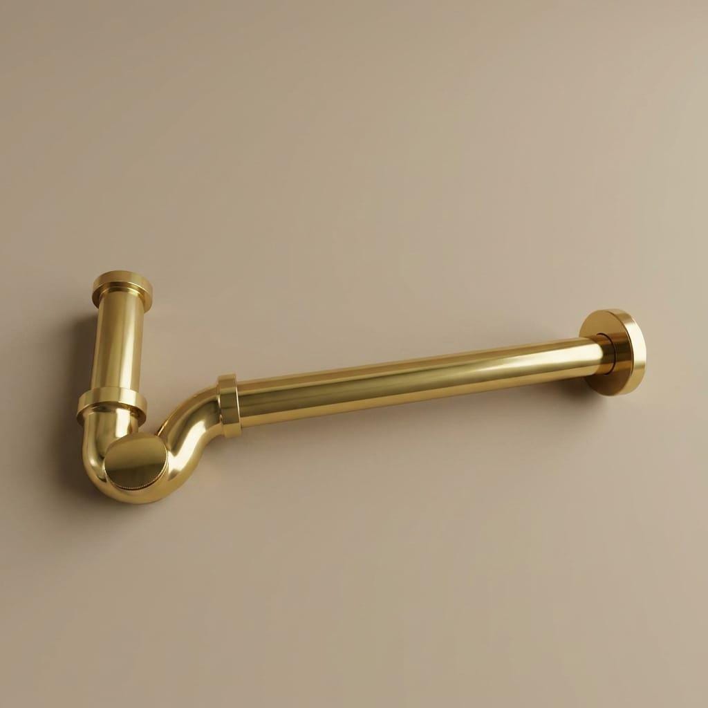 Polished Brass P Trap Drain Kit, Decorative Bottle Trap