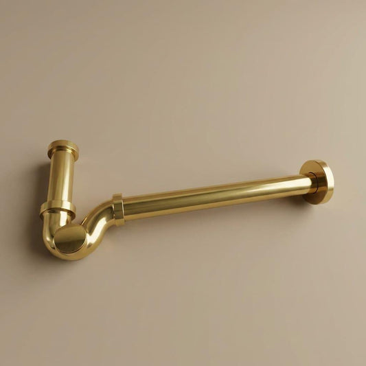 Polished Brass P Trap Drain Kit, Decorative Bottle Trap