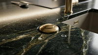 Unlacquered Brass Air Switch Kit, Vintage Gold Sink Button, Kitchen Counter Control