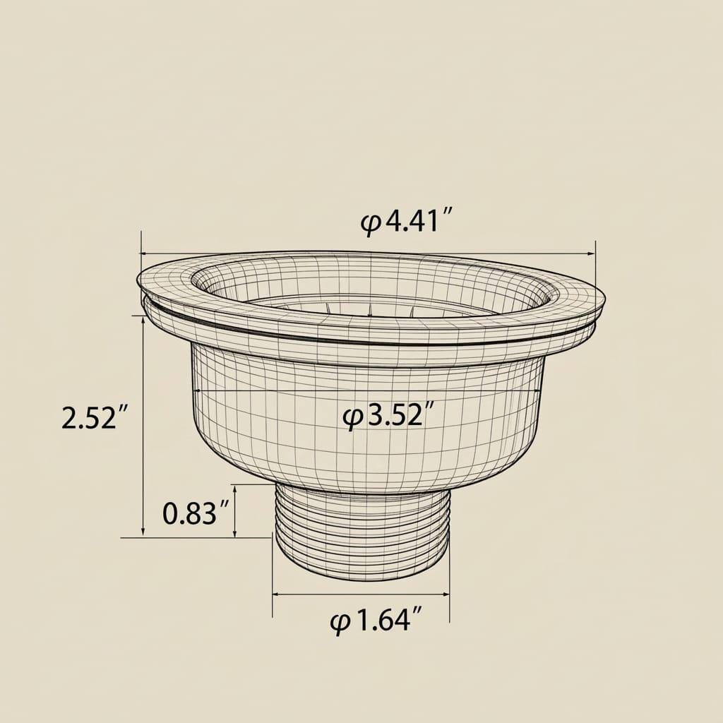Solid Unlacquered Brass Kitchen Sink Strainer – alternate angle
