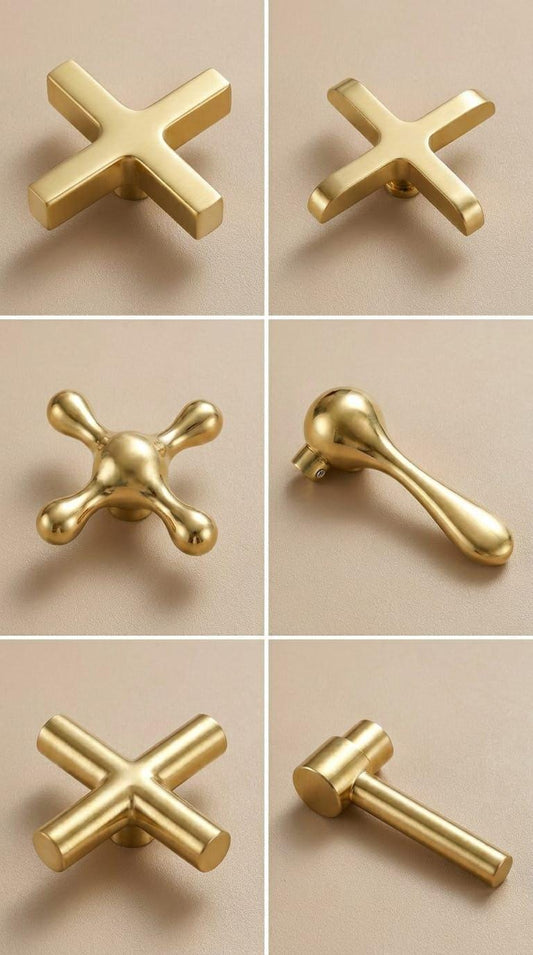 Brass Faucet Handles Set – detail view