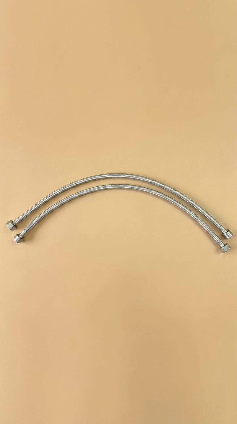 Stainless Steel Braided Faucet Supply Hose – close-up of the finish