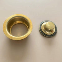 Solid Unlacquered Brass Sink Drain Stopper, Vintage Kitchen Vanity Cover