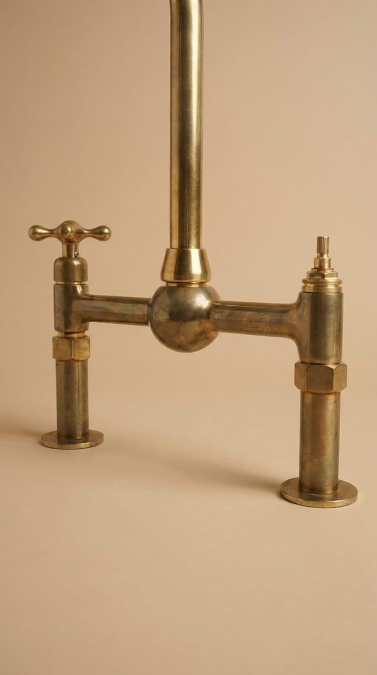 Unlacquered Brass Faucet Cartridge Replacement – installed view