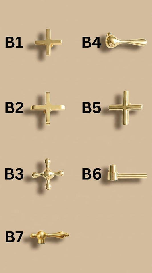 Unlacquered Brass Widespread Bathroom Faucet, 3 Hole Sink Mixer – detail view