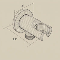Unlacquered Brass Shower Head Holder, Wall Mounted Handheld Shower Bracket