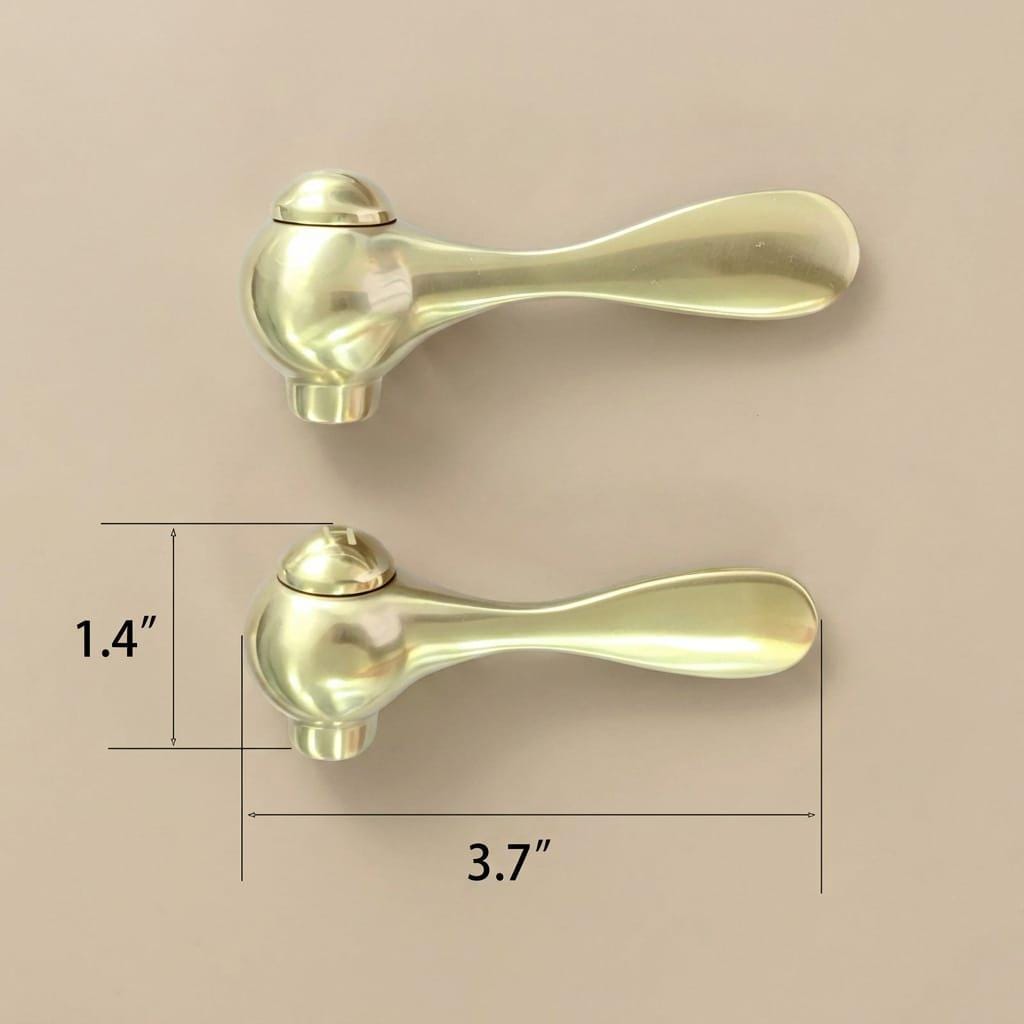 Unlacquered Brass Faucet Handles, Hot Cold Lever Set – alternate angle