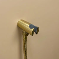 Unlacquered Brass Shower Holder, Solid Brass Handheld Bracket, Wall Mount Support, Vintage Bathroom Hardware