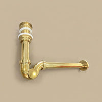 Solid Brass P Trap Sink Drain, Gold Bathroom Vanity Plumbing Kit