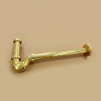 Polished Brass P Trap Drain Kit, Decorative Bottle Trap, Modern Bathroom Vanity Plumbing