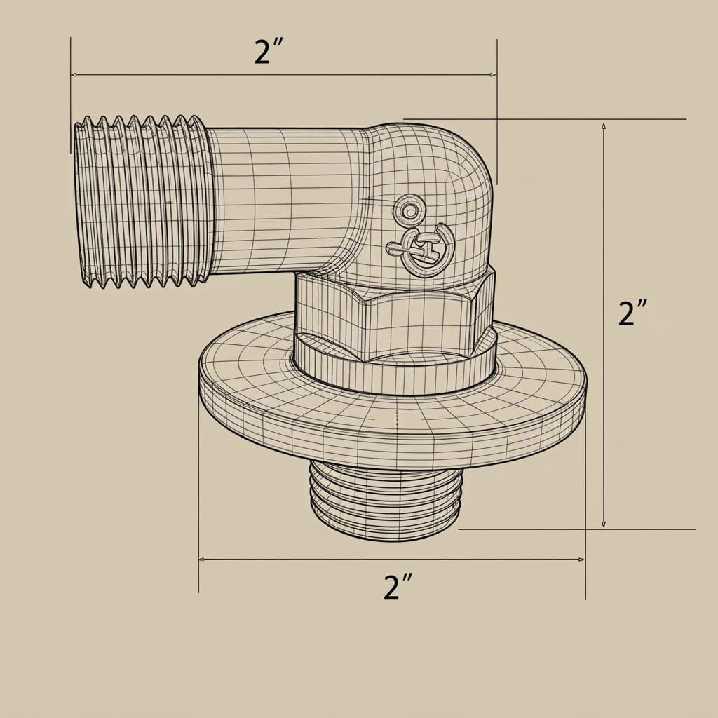 Solid Brass Shower Outlet Elbow, Bathroom Hose Fitting – close-up of the finish