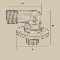 Solid Brass Shower Outlet Elbow, Wall Mounted Water Supply Connector, Bathroom Hose Fitting