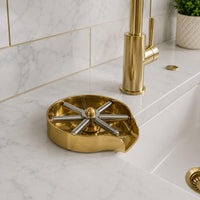 Modern Brass Glass Rinser, Stainless Steel Spinner Handle, Bar Sink Accessory