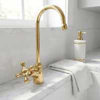 Unlacquered Brass Vintage Cold Water Faucet, Single Hole Mixer Tap