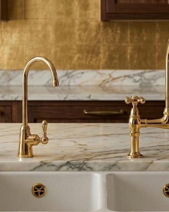 Unlacquered Brass Vintage Cold Water Faucet – alternate angle