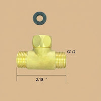 Unlacquered Brass Shower Arm Diverter Tee, Solid Bathroom Plumbing Fitting, Shower Head Connector