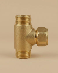 Unlacquered Brass Shower Arm Diverter Tee, Solid Bathroom Plumbing Fitting, Shower Head Connector