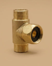 Unlacquered Brass Shower Arm Diverter Tee, Solid Bathroom Plumbing Fitting, Shower Head Connector