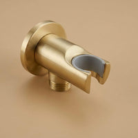 Unlacquered Brass Shower Head Holder, Wall Mounted Handheld Shower Bracket
