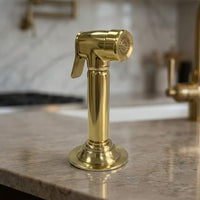 Kitchen Sink Sprayer Brushed Gold – Solid Brass Side Spray with Base – Luxury  Faucet Hardware