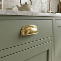 Solid Brass Cabinet Pulls, Polished Gold Drawer Handles, Modern Cupboard Hardware