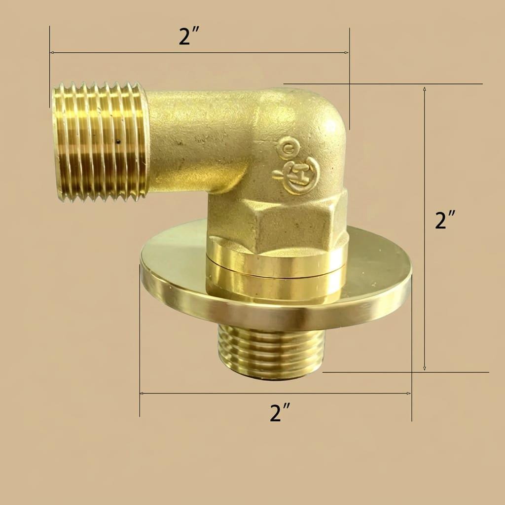 Solid Brass Shower Outlet Elbow, Bathroom Hose Fitting – alternate angle