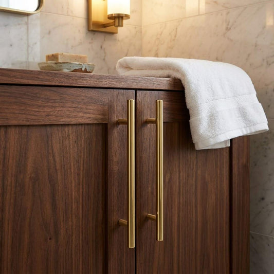 Solid Brass Cabinet Pulls, Modern Gold Drawer Handles