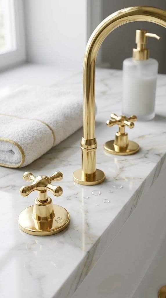 Solid Brass Widespread Bathroom Faucet – alternate angle