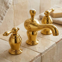 Vienna Widespread Bathroom Faucet, Polished Solid Brass, 3-Hole Vanity Mixer Tap