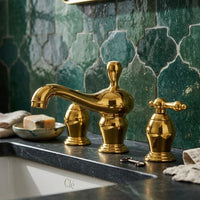 Vienna Widespread Bathroom Faucet, Polished Solid Brass, 3-Hole Vanity Mixer Tap