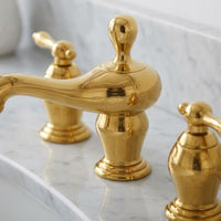 Vienna Widespread Bathroom Faucet, Polished Solid Brass, 3-Hole Vanity Mixer Tap