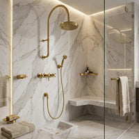 Brass Shower System, Rainfall Set, Wall Mounted Handheld Mixer, Vintage Bathroom Hardware