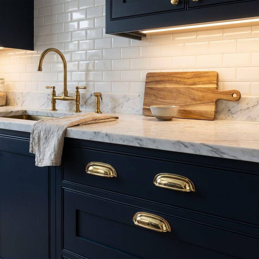Solid Brass Cabinet Pulls, Polished Gold Drawer Handles – alternate angle