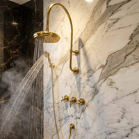 Brass Shower System, Rainfall Set, Wall Mounted Handheld Mixer, Vintage Bathroom Hardware