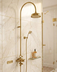Freestanding Brass Bathtub Faucet with Hand Shower, Floor Mount Tub Filler