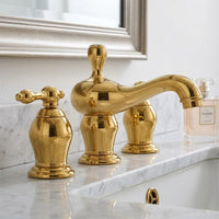 Vienna Widespread Bathroom Faucet, Polished Solid Brass, 3-Hole Vanity Mixer Tap