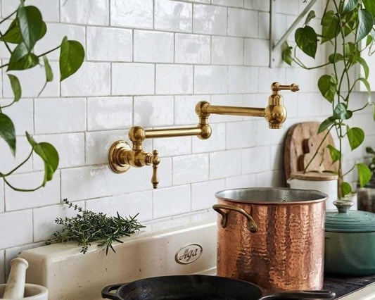 Unlacquered Brass Pot Filler Faucet