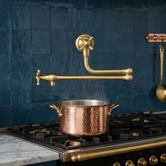 Unlacquered Brass Wall Mount Pot Filler Faucet