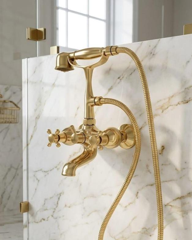 Solid Brass Wall Mount Bathtub Faucet – alternate angle