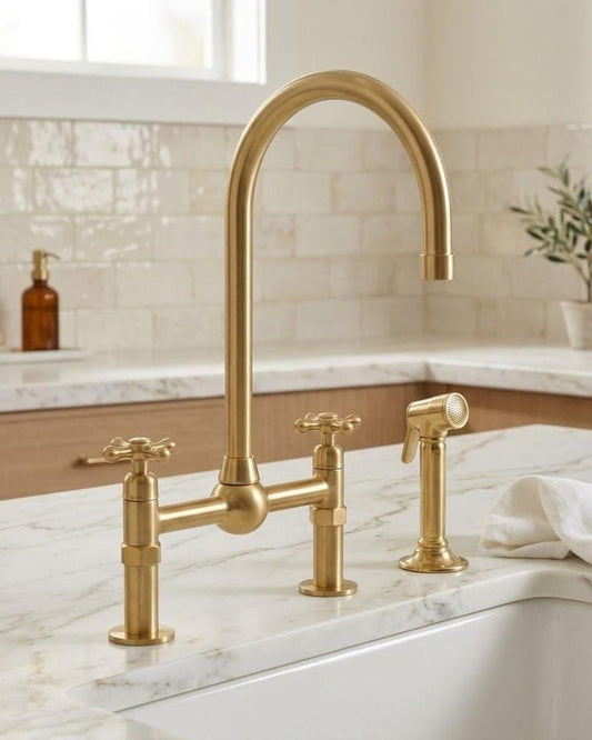 Unlacquered Brass Bridge Faucet
