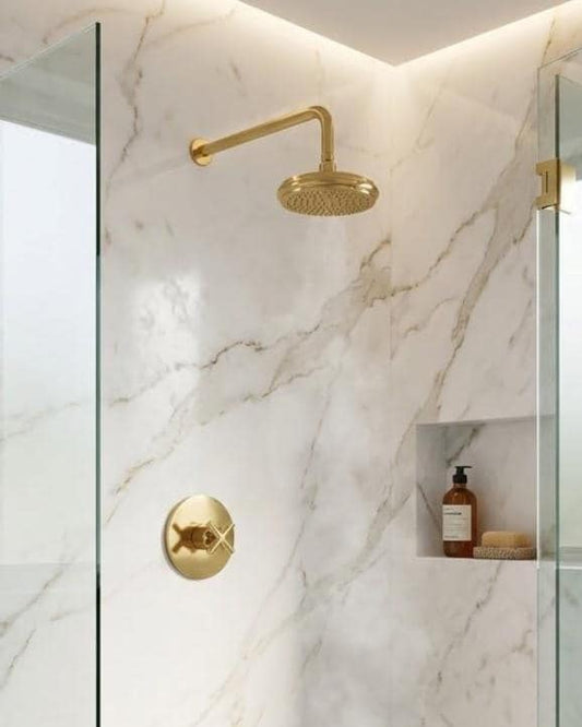 Solid Brass Brushed Gold Shower System
