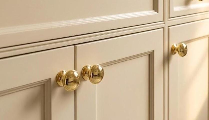 Unlacquered Solid Brass Cabinet Knob, Luxury Furniture Pull