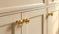 Unlacquered Solid Brass Cabinet Knob, Aged Patina Drawer Hardware, Luxury Furniture Pull