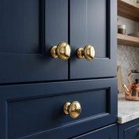 Unlacquered Solid Brass Cabinet Knob, Aged Patina Drawer Hardware, Luxury Furniture Pull