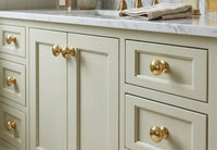 Unlacquered Solid Brass Cabinet Knob, Aged Patina Drawer Hardware, Luxury Furniture Pull
